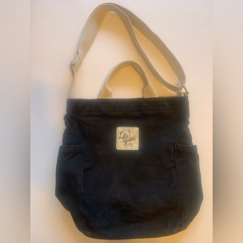Lily Queen Black Denim Bag Purse Crossbody Tote‎